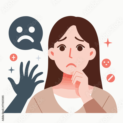Graphic vector of women being frightened