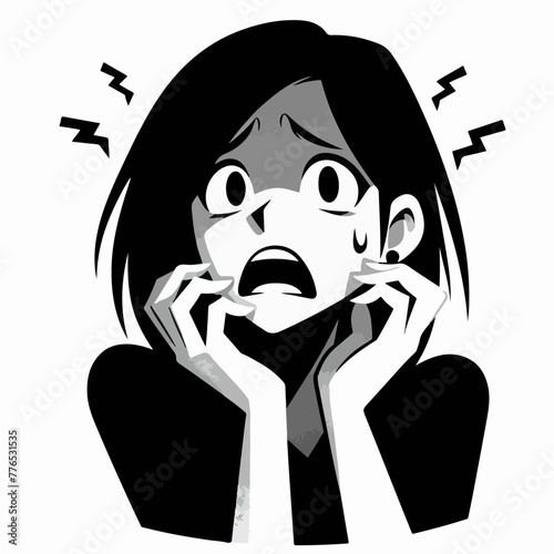 Graphic vector of women being frightened