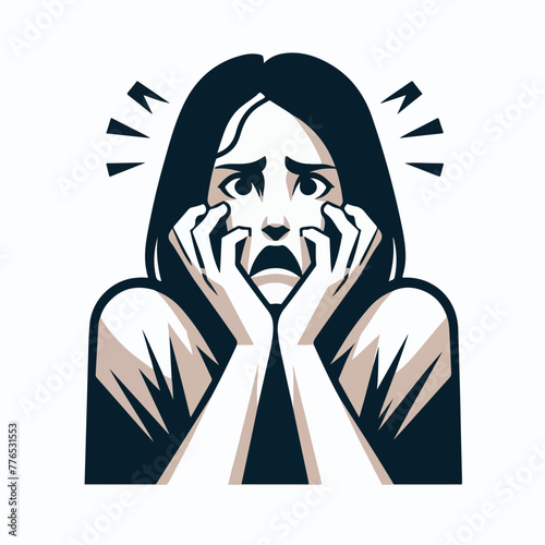 Graphic vector of women being frightened