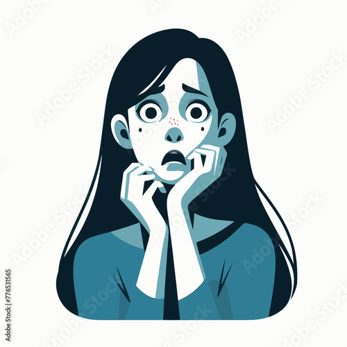 Graphic vector of women being frightened