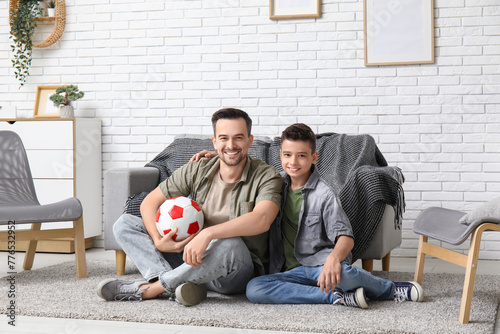 Happy father and son bondin...