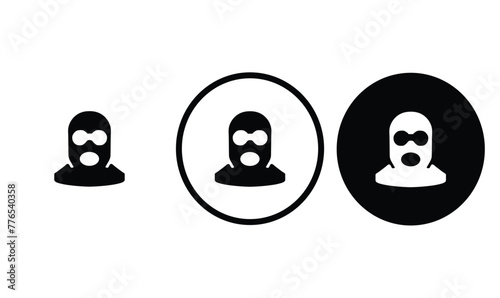 icon Burglar black outline for web site design 
and mobile dark mode apps 
Vector illustration on a white background