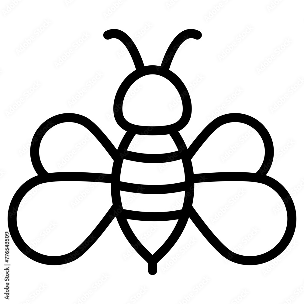 honey bee icon, simple vector design - obrazy, fototapety, plakaty 