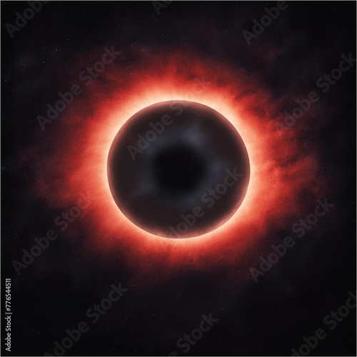 Solar eclipse illustration. Astronomy, space, galaxy. Sun, Moon. Astrology. Total solar eclipse.