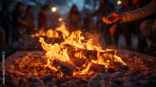 fire in a fireplace © qaiser