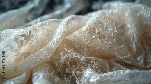 The delicate patterns and textures of a piece of lace, each thread a testament to the skill of its maker.
