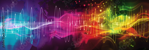 Low Frequency (LF) Radio Waves Dispersing Across the Globe - Vibrant Illustration of Communication through Waves photo