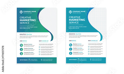 Business template flyer design vector background.