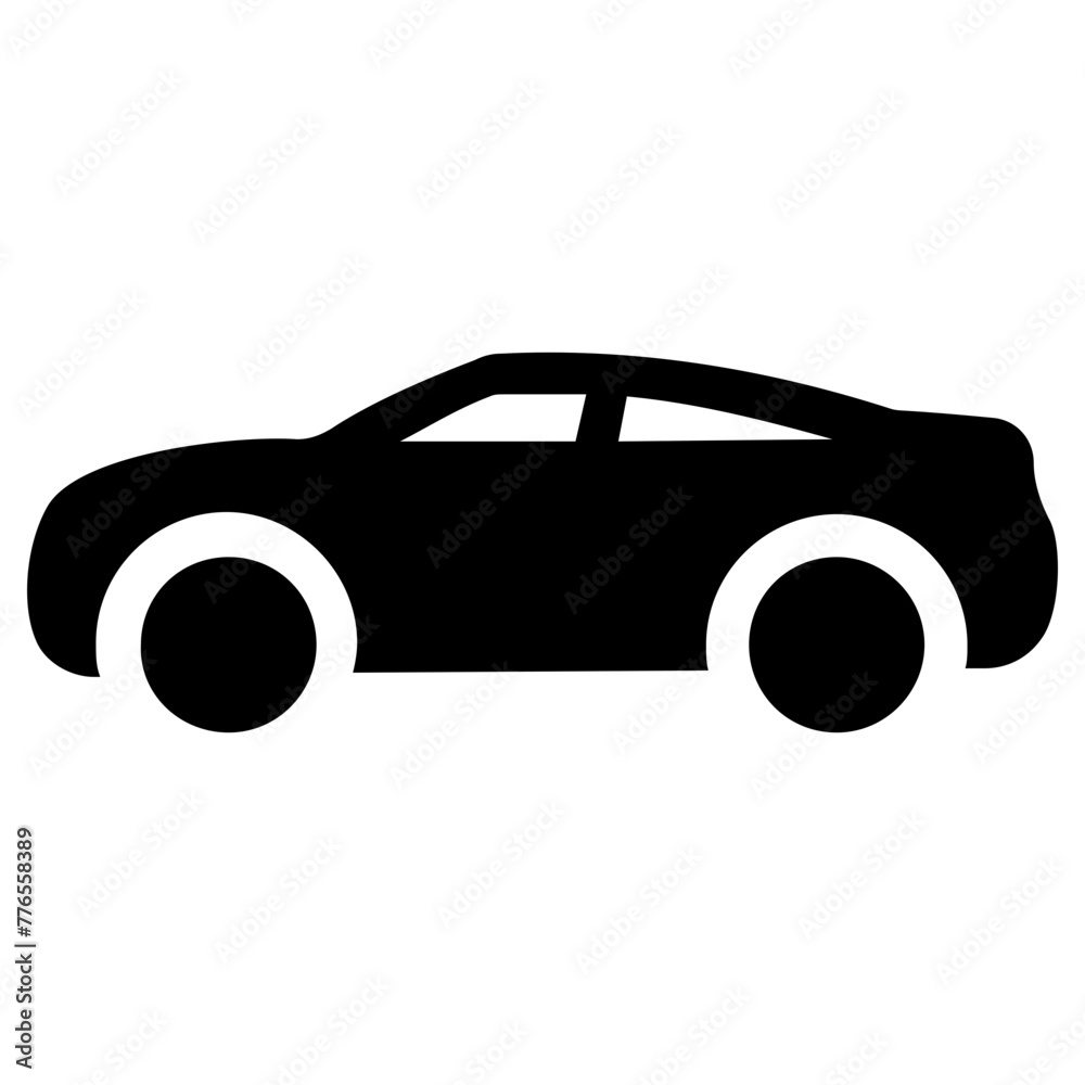 compact car icon, simple vector design