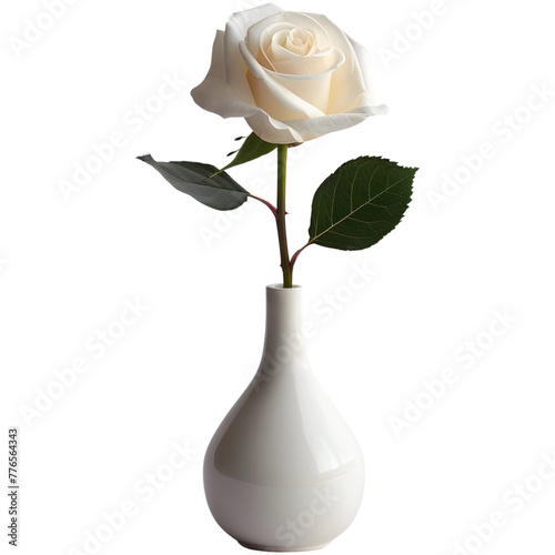 White rose in vase