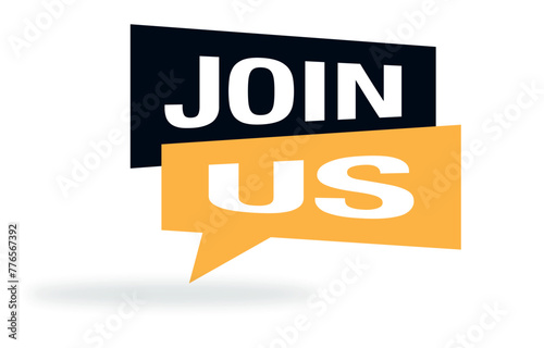 join us button, label, isolated on a white background