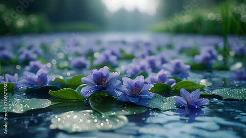 Water Hyacinth on the Pond Water photo