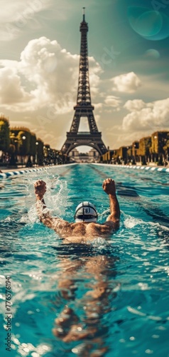 man in a swimming competition