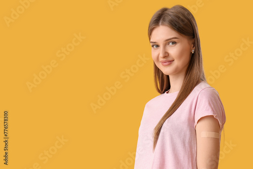 Young woman with applied me...