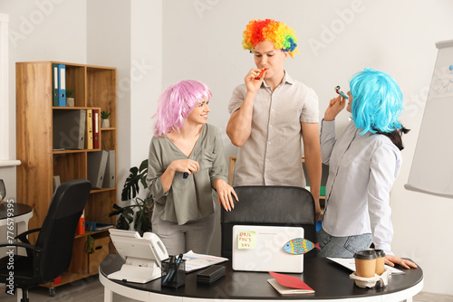 Business people with funny ...