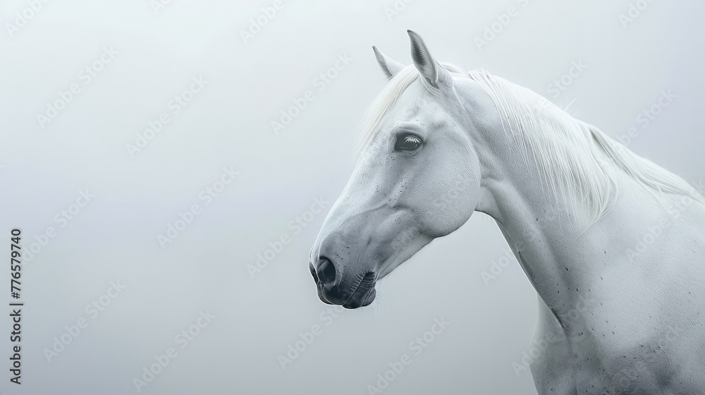 Serene Equine Beauty in Minimalist Style
