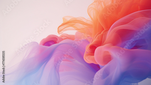 Witness the enchanting beauty of a gradient agnst a clean white backdrop, where colors transition seamlessly to form a captivating display, captured with striking realism by an HD camera. photo