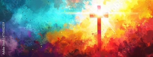 Abstract Colorful Cross Background