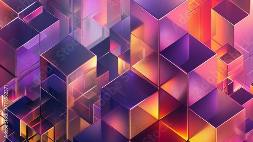 Vibrant Geometric 3D Cubes Background