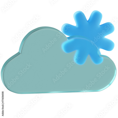 3D Icon Snow Illustration