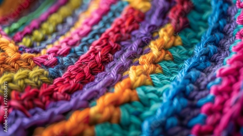 Vibrant Crochet Patterns Close-up © GoGameGod