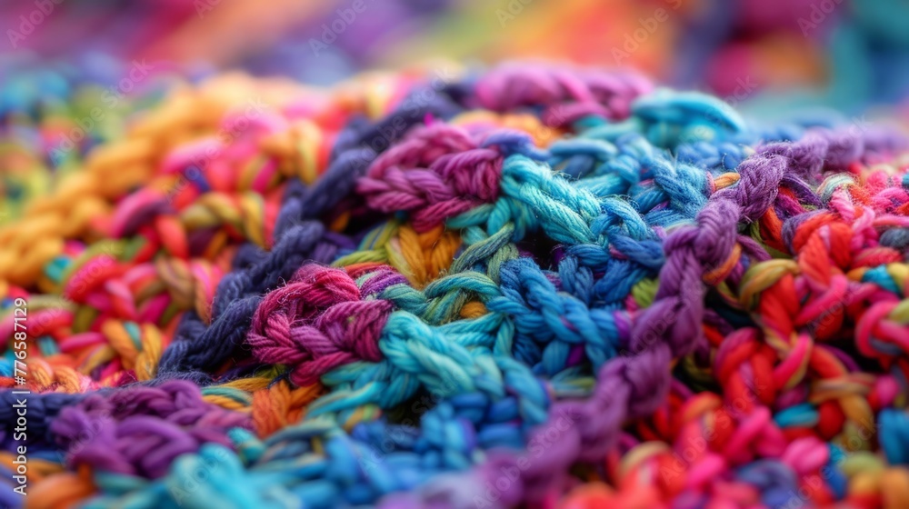 Vibrant Crochet Pattern Texture