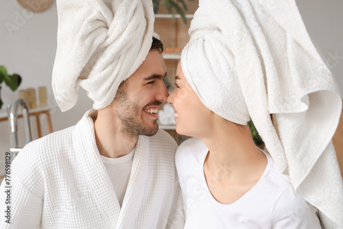 Young loving couple after s...