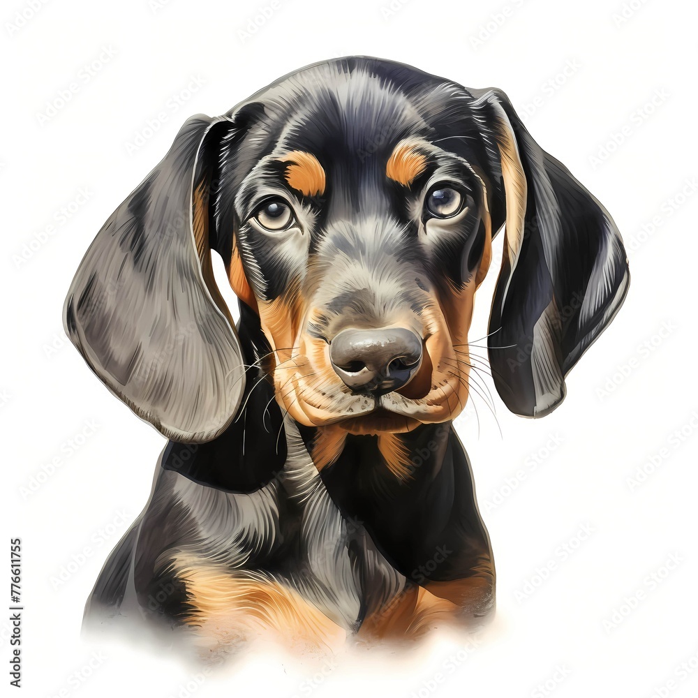 Black and tan coonhound. American black and tan coonhound dog. Puppy ...