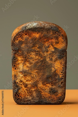 a loaf of bread with a rust colored crust that sits on top, in the style of ilford pan