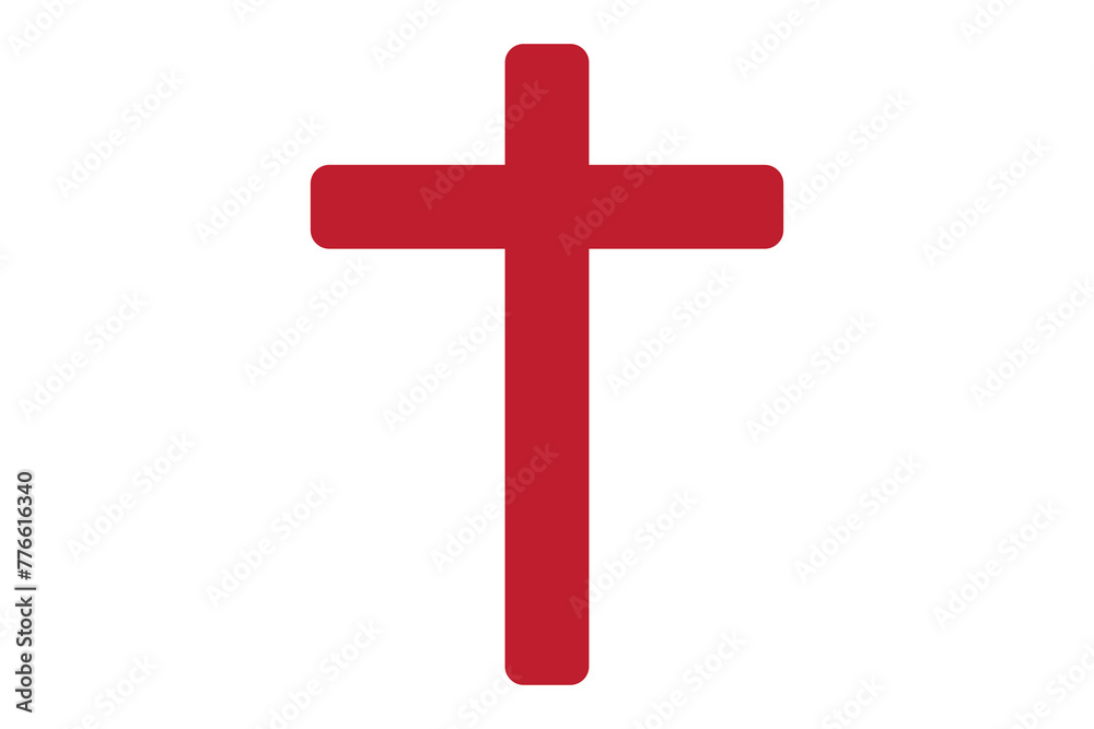 Cross icon on white background