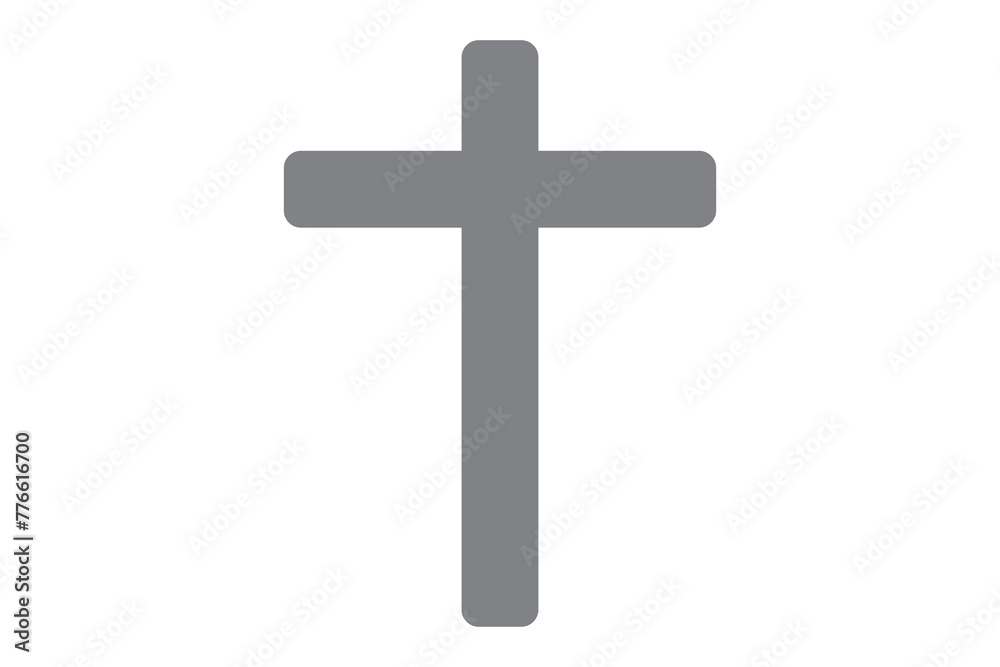 Cross icon on white background