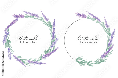 Lavender card Vector watercolor frame. Provence flowers banner backgrounds. lavender border, watercolor painting, hand drawn