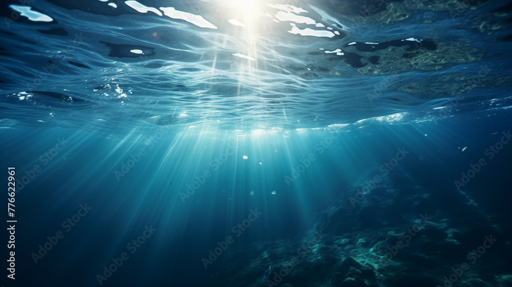 Ocean Rays Illuminating Clear Blue Waters