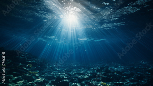 Underwater Sunbeams in Clear Ocean Water © heroimage.io
