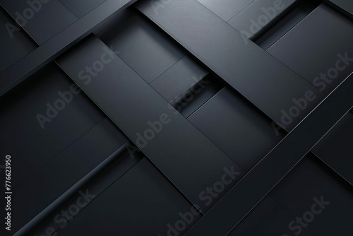 Minimalist Black Linear Abstract Design with Intersecting Lines on Dark Background