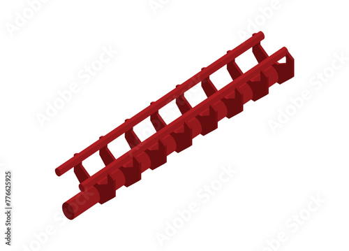 Roller coaster track. Simple flat illustration in isometric view.