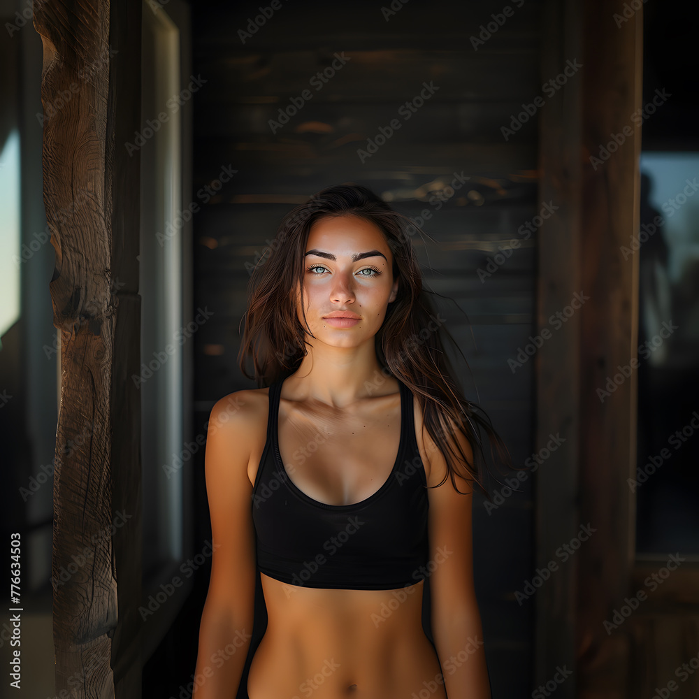 Fototapeta premium woman beauty with beautiful hair model with a gorgeous face and eyes smiling 