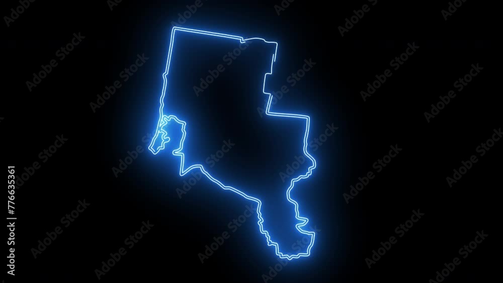 map of Ballarat in australia with glowing neon effect