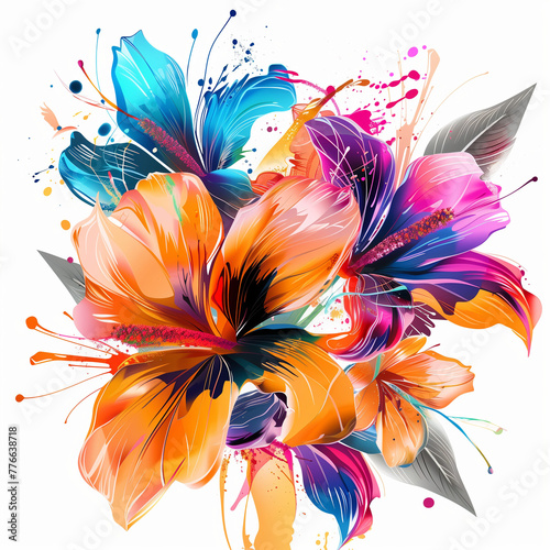 vibrant vector flowers