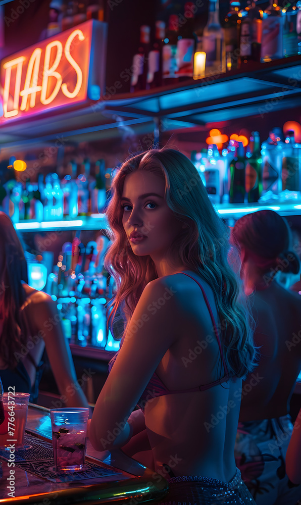 random girl in a bar on ladies night , dating blonde 