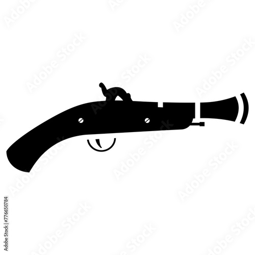 pirate gun icon, simple vector design