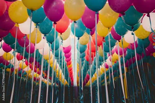 Vibrant balloons symbolize joy and festivity in any occasion photo