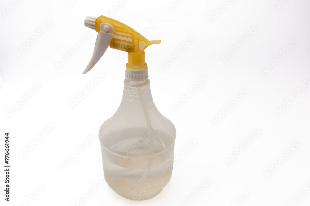 Empty spray bottle on white background Empty spray bottle on white background