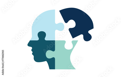 Head puzzle. Colorful vector illustration