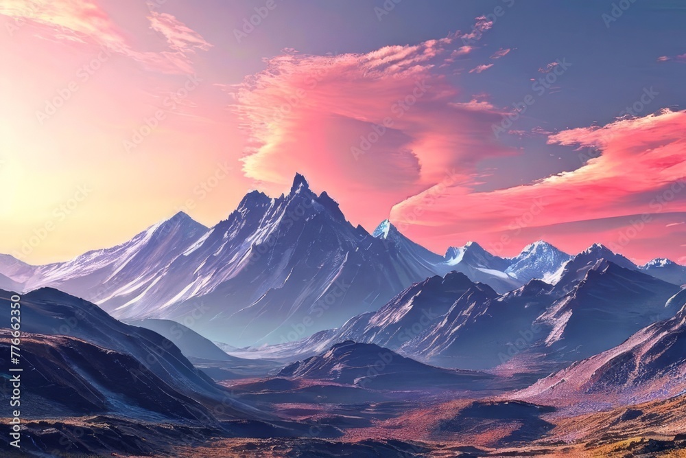 Obraz premium Wonderful Alpine Landscape in Sunny day. Colorful