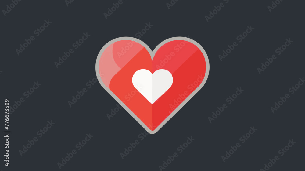 Simple Flat Vector Set of Red Heart Icons Illustration