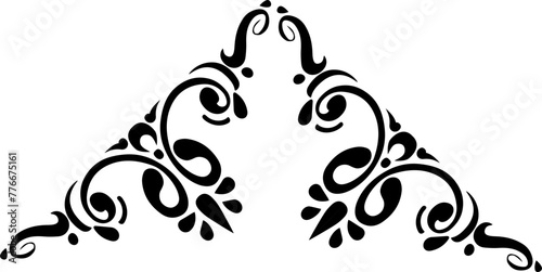 Abstract Line Art floral ornament  