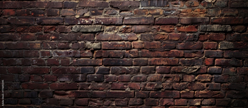 A brick wall with a fire hydrant in the center