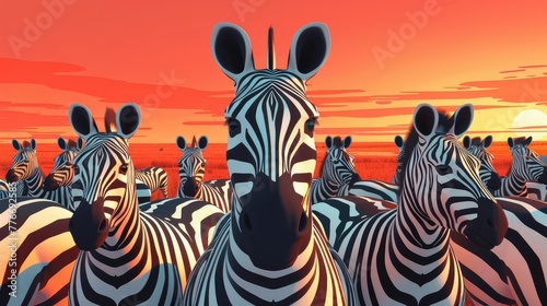 Zebra Diversity and Inclusion  Illustrations highlighting the beauty of diversity and inclusion  using zebras with their unique striped patterns