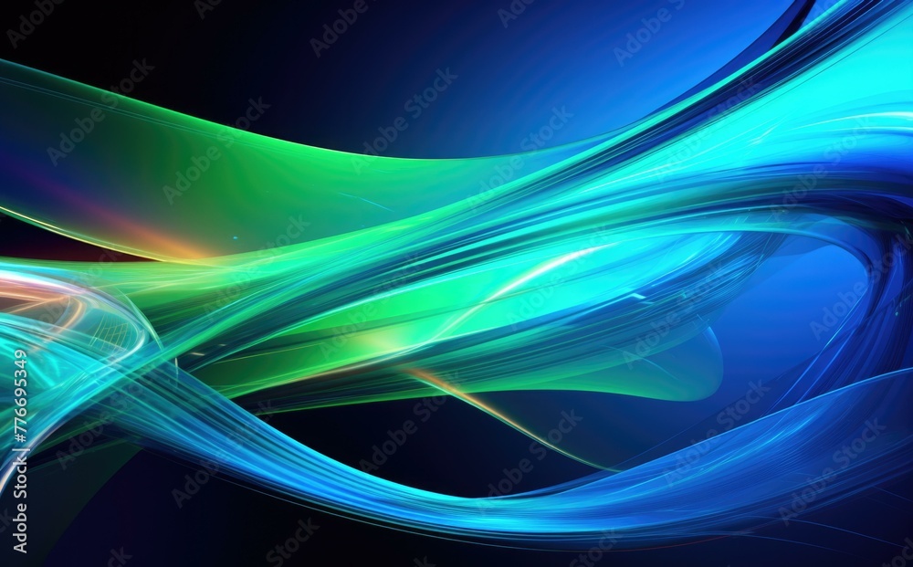 Naklejka premium A close up of a colorful abstract design on black background. Generative AI.